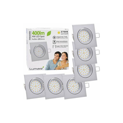 6x Faretto LED da incasso 4W 400lm IP44, extra piatto solo 27mm di profonditÃ - Faretto da soffitto a LED intercambiabile, AC230V 120Â°, precio