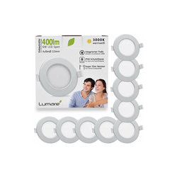 9x Faretto LED IP44 per Bagno e Doccia - Ultrasottile 26mm - Lampada Bianco Caldo da Incasso per Controsoffitto in Cartongesso - 400 Lumen 6W 230V precio