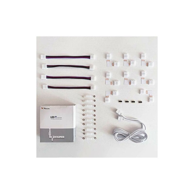 Striscia di collegamento LED, prolunga per strisce LED, connettore angolare a striscia LED, clip di fissaggio per strisce LED RGB 5050, 10 mm, 4 poli