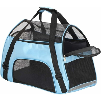 Borsa da trasporto per gatti, animali domestici, cani 52 x 27 x 32 centimetri (blu) - Litzee