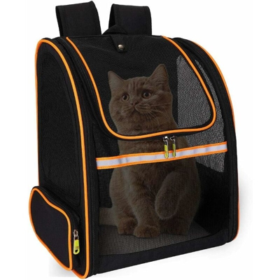 Borsa da trasporto Cat Dog Pieghevole a doppia spalla Zaino per animali domestici traspirante Cestini per il trasporto con finestra in rete Mesh per