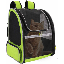 Borsa da trasporto Cat Dog Pieghevole a doppia spalla Zaino per animali domestici Cestini da trasporto traspiranti con finestra in rete per viaggi in en oferta