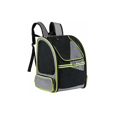 LITZEE Borsa da trasporto Cat Dog Pieghevole a doppia spalla Zaino per animali domestici traspirante Cestini per il trasporto con finestra in rete