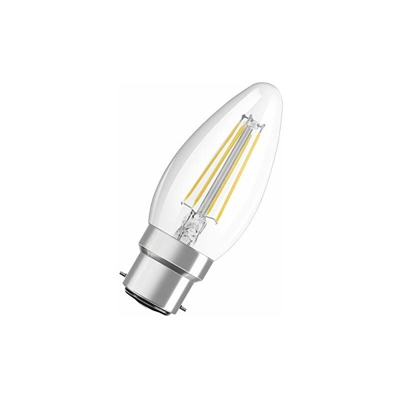 Candela Lampadine LED, 4 W Equivalenti 40 W, Attacco B22d, Luce Calda 2700K, Confezione da 10 Pezzi - Osram