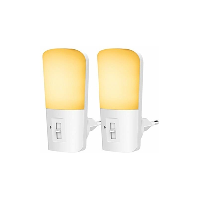 Luce notturna a LED, confezione da 2 pezzi, sensore crepuscolare integrato, 1 Watt, LED 6000 K, bianco freddo, 5-80 lumen, dimmerabile