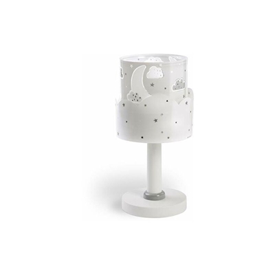 Dalber Moon - Lampada per bambini, comodino con luna e stelle, 40 W, colore: grigio