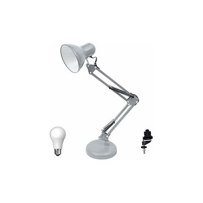 Fabrilamp - Lampada antigone articolabile argento con lampadina LED