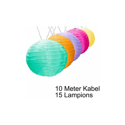 Catena Luminosa a Lanterne, Multicolore - Amare