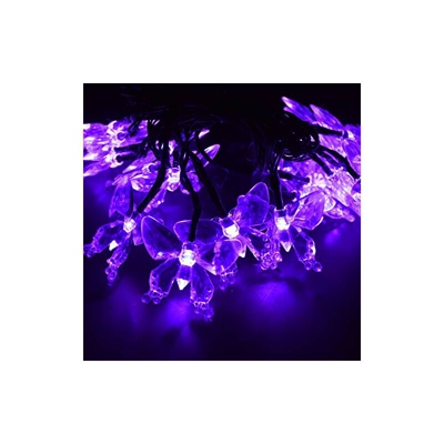 Catena di luci solari per esterni, 7 m, 50 LED, per esterni, con farfalla, 8 modalitÃ , impermeabile, per giardino, balcone, terrazza, matrimoni,