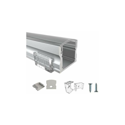 Rabando Confezione da 5 profili a LED in alluminio AGR per strisce LED da 12 mm con copertura richiudibile trasparente, 5 m características