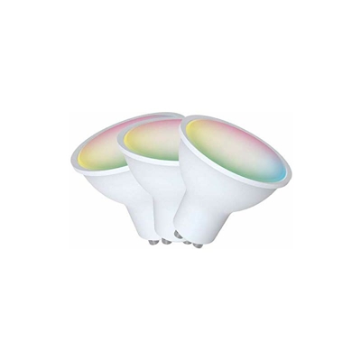SHL-450 (scatola con 3 unitÃ ). Lampadina LED WiFi intelligente. Compatibile con Alexa, Google Home e Tuya. Forma GU10. Luce bianca o luci colorate