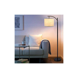 Lampada da terra a piantana, in metallo e tessuto lino, per camera e soggiorno, dal Design moderno e nordico, con lampadina LED E27 inclusa, Altezza: en oferta