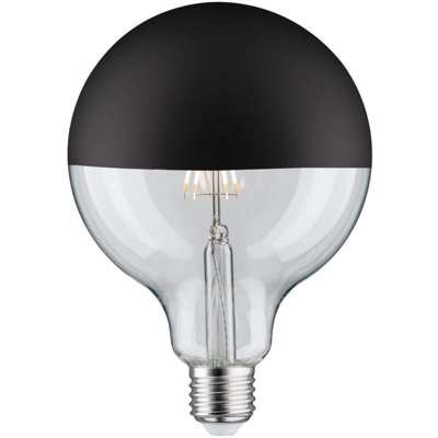 28679 LED filamento G125 6 Watt Lampadina Testina a Specchio Nero Opaco 2700 K Bianco Caldo dimmerabile E27 6.5 W - Paulmann