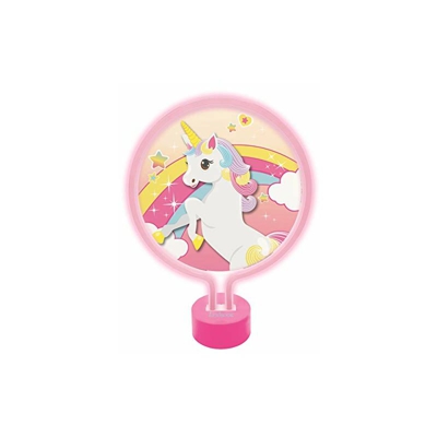 Lexibook- Lampada al Neon Unicorn, Camera da Letto Kid Nightlight, Luce Decorativa di Tendenza di Colore per Le Ragazze, ROSEO