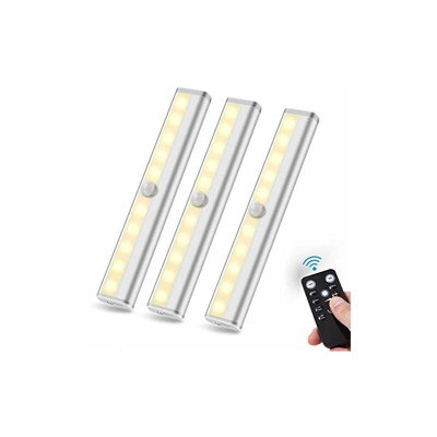 Luce notturna 10Â luci di LED, Sensore di movimento di luce di gabinetto di LED, luce portatile alimentata da batteria luce adesivo di banda