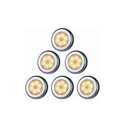 luce LED wireless con sensore di movimento per armadio, luce notturna per scale, corridoio, armadio, cucina, camera da letto, 6 pezzi (009 luce calda en oferta