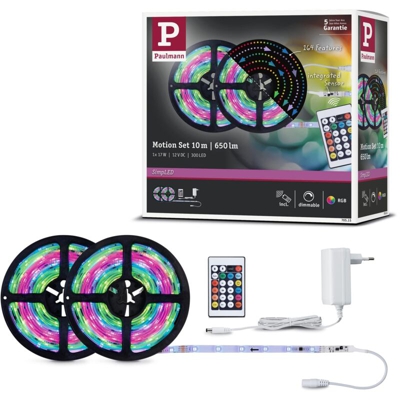 Paulmann 70515 SimpLED LED 17 Watt Strip Set di Base dimmerabile Bianco plastica 10m Motion RGB W