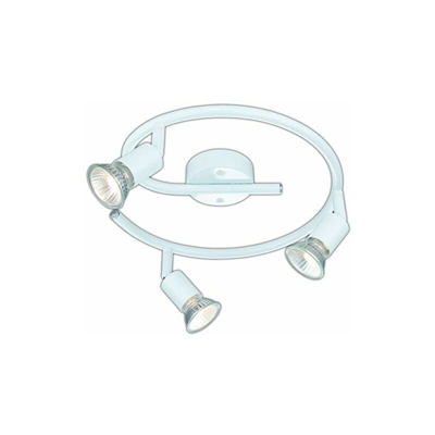 Lampada da soffitto rotonda a LED orientabile, 3 luci, con lampadina da 3 x 3 Watt, luce bianca calda, attacco GU 10, faretto LED da soffitto, bianco