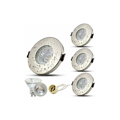 4 faretti da incasso a LED IP44, da incasso, per bagno, GU10, con lampadina da 5 W, luce bianca naturale 230 V