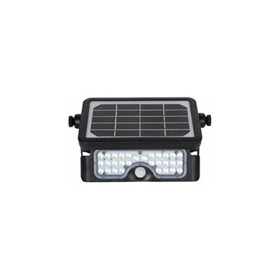 Voltman VOM069212 VOM69212- Applique solare, modello Eko-nero, 500 Lm-4000 K-IP65, con rilevatore, colore: Nero