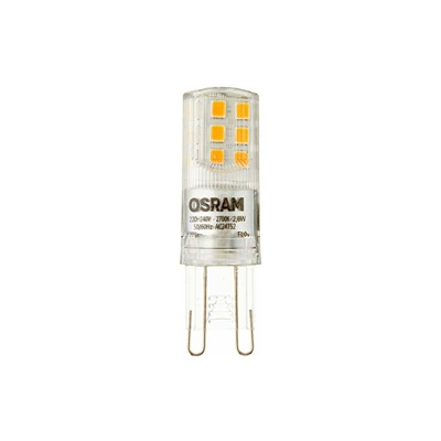 BASE - Lampadina a LED PIN con attacco G9, 2,60 W, ricambio per lampadina da 30 W, luce bianca calda (2700 K), confezione da 10 - Osram