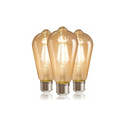 Lampadina a LED vintage E27, bianco caldo (2700 K), 6 W ST64, sostituisce lampadine a incandescenza da 40 W a 50 W, 600 lm, stile filamento,