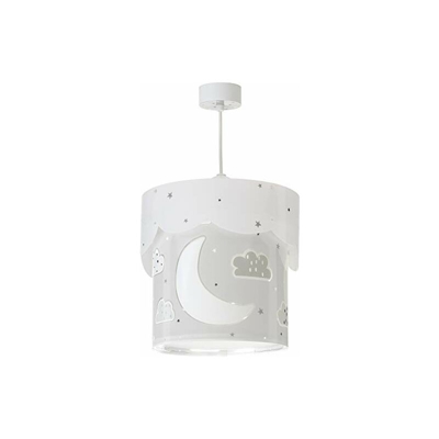 Dalber Moon - Lampada da soffitto per bambini, motivo luna e stelle, 60 W, colore: grigio