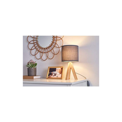 48104 Woody Love Max. 20W E14 treppiede Lampada scandinava a Tre Gambe Luce da Tavolo 230V Tessuto, Grigio Scuro, Legno - Pauleen en oferta