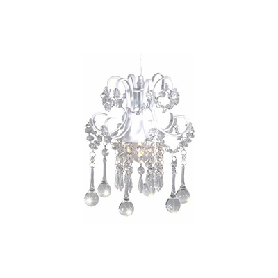 lampadario a sospensione con mini cristalli, 1 luce, colore: bianco - Dellemade