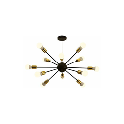 Lampadario â??Sputnikâ?, a 12 luci, in stile vintage, per sala da pranzo, soggiorno, cucina, ufficio, caffetteria, ristorante, colore nero - Dellemade precio