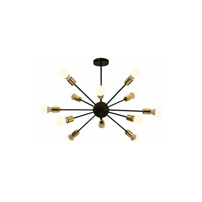 Lampadario â??Sputnikâ?, a 12 luci, in stile vintage, per sala da pranzo, soggiorno, cucina, ufficio, caffetteria, ristorante, colore nero - Dellemade