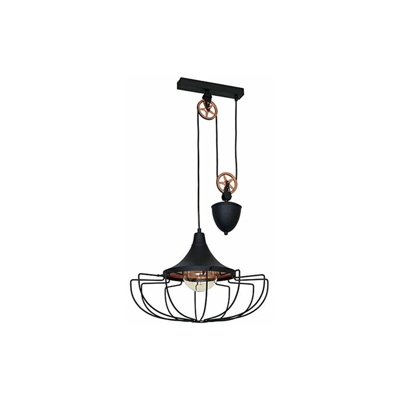 Homemania HOMAX_4481 Lampada a Sospensione Perseus Nero, Rame in Metallo, 48.5 x 48.5 x 130 cm