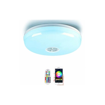 Plafoniera da soffitto con Alexa Smart WiFi, 24 W, con telecomando, dimmerabile, con altoparlante Bluetooth, compatibile con Amazon Alexa