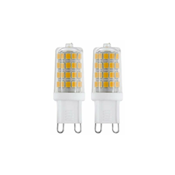 Eglo - Set di 2 lampadine LED G9 con attacco bispina, 2 lampadine a LED, 3 Watt (equivalenti a 33 Watt), 360 lumen, G9 LED bianco caldo, 3000 Kelvin, características