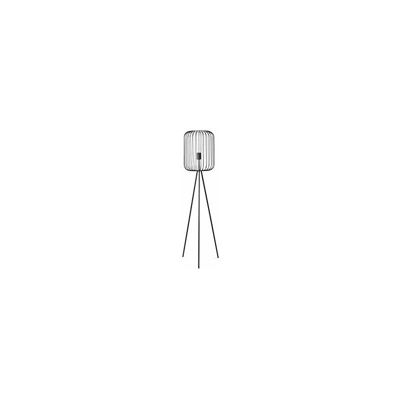 LIFA LIVING Lampada treppiede design moderno per salotto, Lampade da terra vintage con paralume stile gabbia, Metallo nero (Grande)