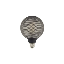 Lampadina LED decorativa a filamento G125, attacco E27, 4 W Cons, 2700 K, aspetto rete nera, lampadina standard decorativa per camera e stanza da en oferta