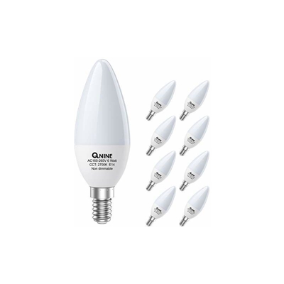 Lampadina LED E14, 6 W (sostituisce una lampadina a incandescenza da 50 W), luce bianca calda (2700 K), 540 lumen, non dimmerabile, confezione da 8