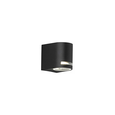 WOFI 4002.01.10.7000 - Lampada da parete per esterni, in alluminio, 11 Watt, GU10, nero, 9.1999999999999999993 x 6.8 x 8 cm