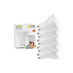 Lampadina a LED kit da 5 versione GU10 da 3.5W 340lm, sostituisce una lampadina da 35W, calda luce bianca da 3000K Classe energetica A++ - Lumare características