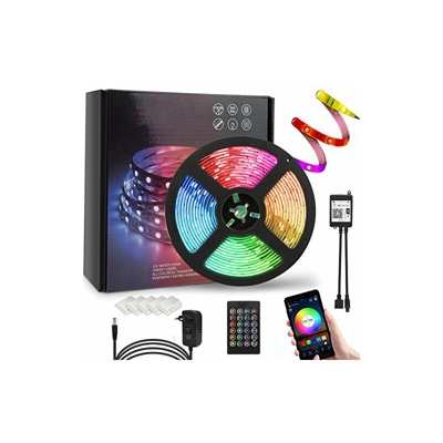 Striscia LED WIFI Alexa 5M Strisce LED Musicale, 5050 RGB, Nastri Led Multicolor, Impermeabile IP65, Funzione Timer, Decorazioni per Natale, Feste,