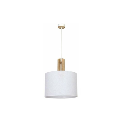 HOMAX_4486 Lampada a Sospensione Pegasus Bianco in Metallo, Legno, Tessuto, 35 x 35 x 80 cm - Homemania