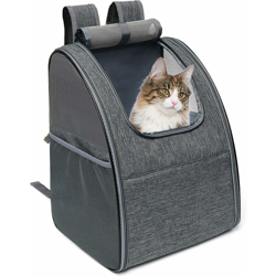 Zaino per cani gatto Zaino pieghevole per cani traspirante Zaino pieghevole per gatti con telaio integrato per gite a piedi 34 * 28 * 42 cm Grigio características