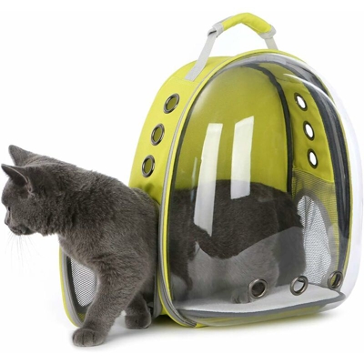 Trasportino per animali Trasparente Zaino per cani e gatti Borsa per il trasporto all'aperto Capsula traspirante Design a 180 gradi per animali