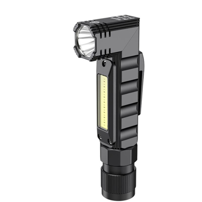 Torcia a LED magnetica ricaricabile Torcia elettrica Super Clear USB con Torcia a LED a testa rotante a 90 °, 5 modalità per bambini, campeggio-