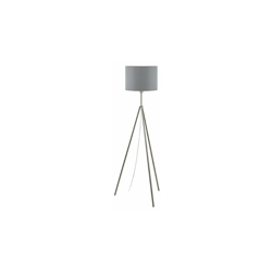 Eglo Scigliati - Lampada a stelo moderna, in acciaio e tessuto, lampada da soggiorno in nichel opaco, grigio e argento, con interruttore a pedale, en oferta