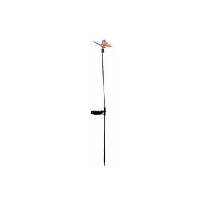 Star, Bastone Flessibile da Giardino, con Pannello Solare a LED e batterie Ricaricabili, con Scultura a Farfalla, 100 x 13 cm - Best Season