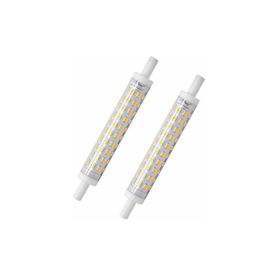 2 lampadine a LED R7s, 118 mm, luce bianca calda, 3000 K, J118, 10 W, sostituisce una lampadina alogena da 80 W, senza sfarfallio, 230 V AC, 800 lm,