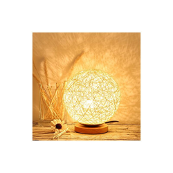 Lampada da tavolo a LED con sfera in rattan regolabile, lampada da tavolo a LED, lampada da scrivania per feste in casa (15 cm, beige) - Uonlytech características