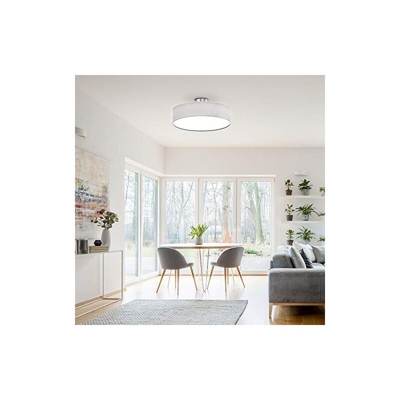 Plafoniera da soffitto con Paralume in Tessuto â?? Ideale per Soggiorno e Camera da Letto â?? Compatibile con 3 lampadine E14 Max. 40 WA W,