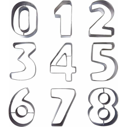 9 formine per biscotti a forma di numero in metallo - 0-9 set di formine per biscotti in acciaio inossidabile - forme perfette per la cottura - Litzee en oferta